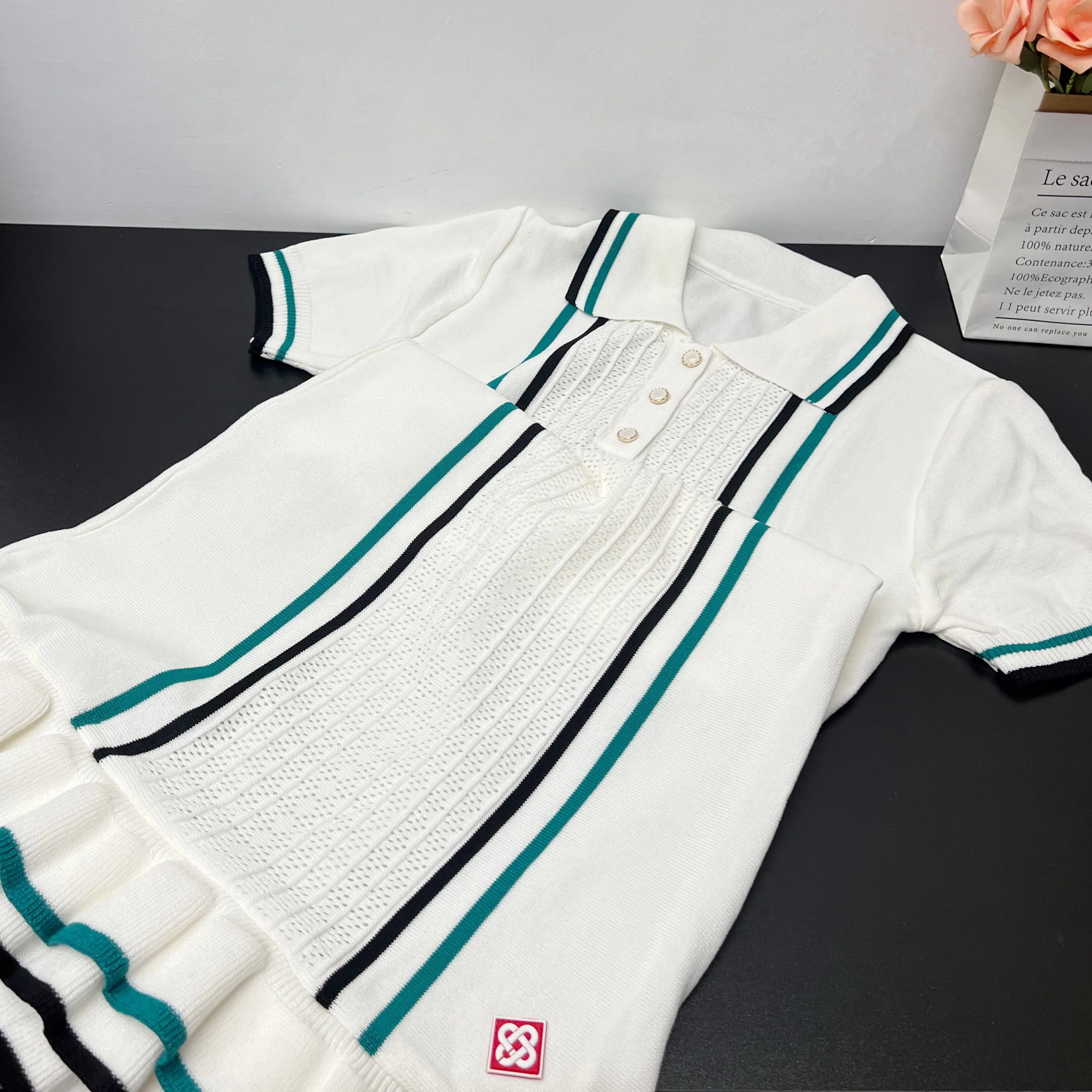 YuooMuoo Chic Fashion Sexy Package Hips Knitted Mini Dress 2026 Summer Vintage Turn-down Collar Ruffled Party Dress Streetrwear