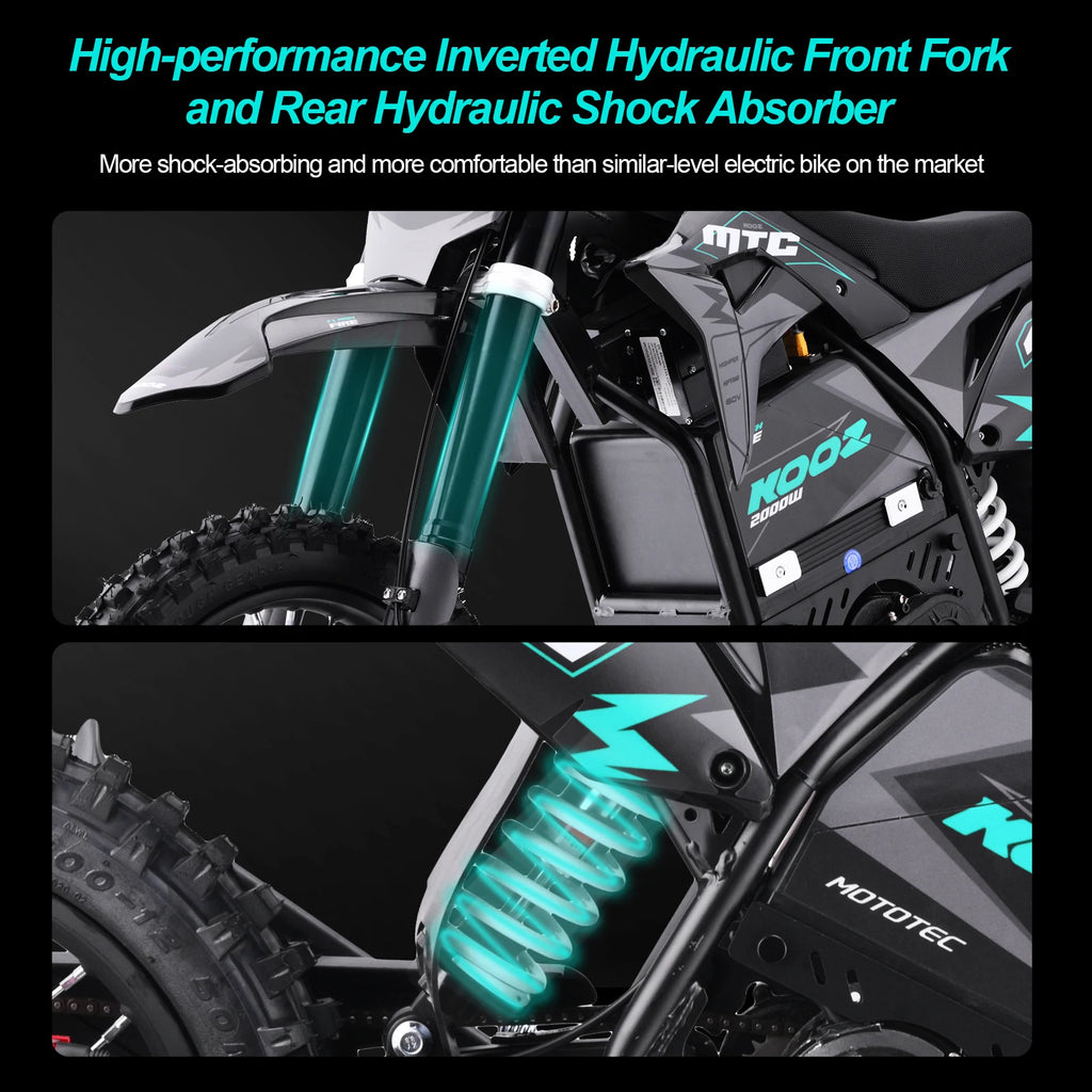 KOOZ HP115E Electric Dirt Bike — 2000W Motor, 60V 15Ah, 14" Fat Tires