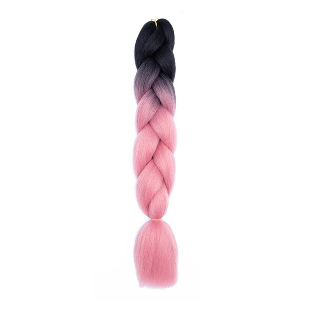 Jumbo Braids Extensions — 24" Synthetic Kanekalon Yaki Straight (Afro Ombre Piano Color)