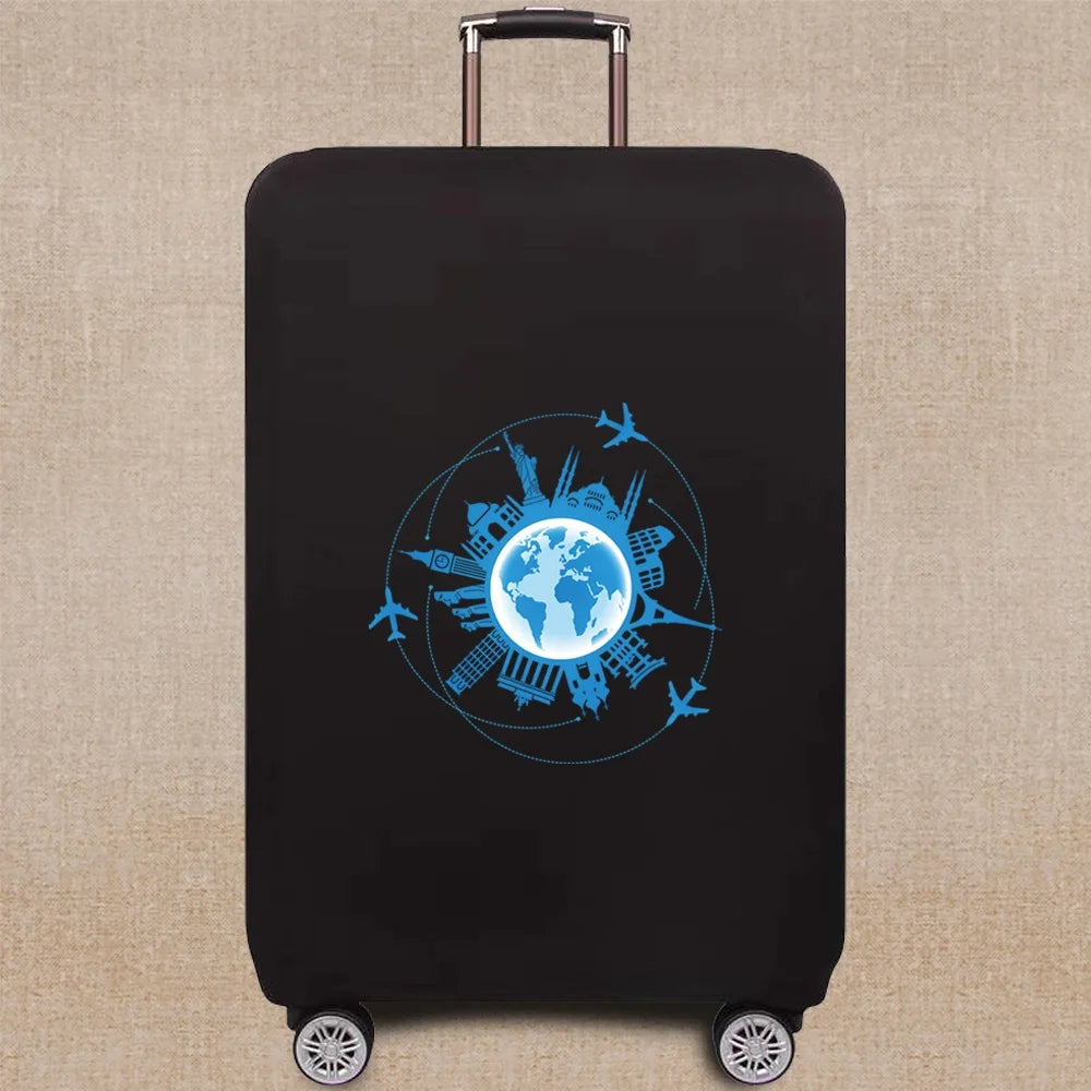 Travel Elastic Protective Cover Luggage Case Travel Global Pattern Series Luggage Cover 18-32inch Travel Accessories