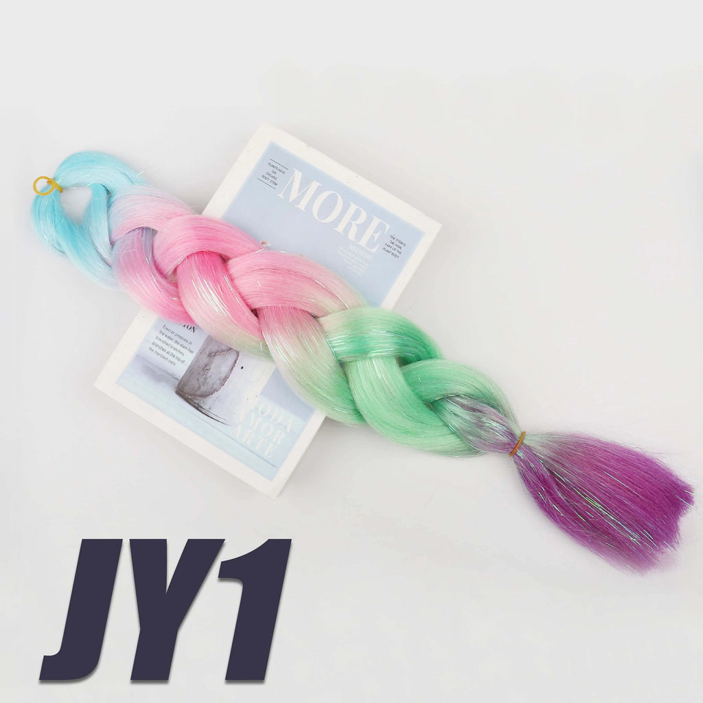 Purple Braiding Hair Pre Stretched Synthetic Kanekalon Crochet Hair Jumbo Braids Extensions Hair Accessories For Girls Braids