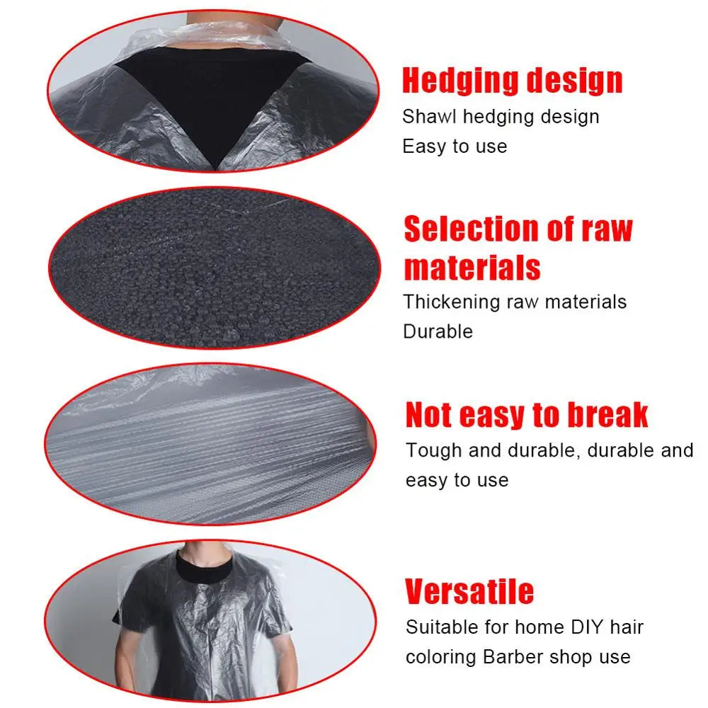 100 Disposable Hair Coloring Barber Cloth Long Barber Wai Cloth Perm Hair Salon Haircut Wai Hairdressing Cape Shawl Pe Apron