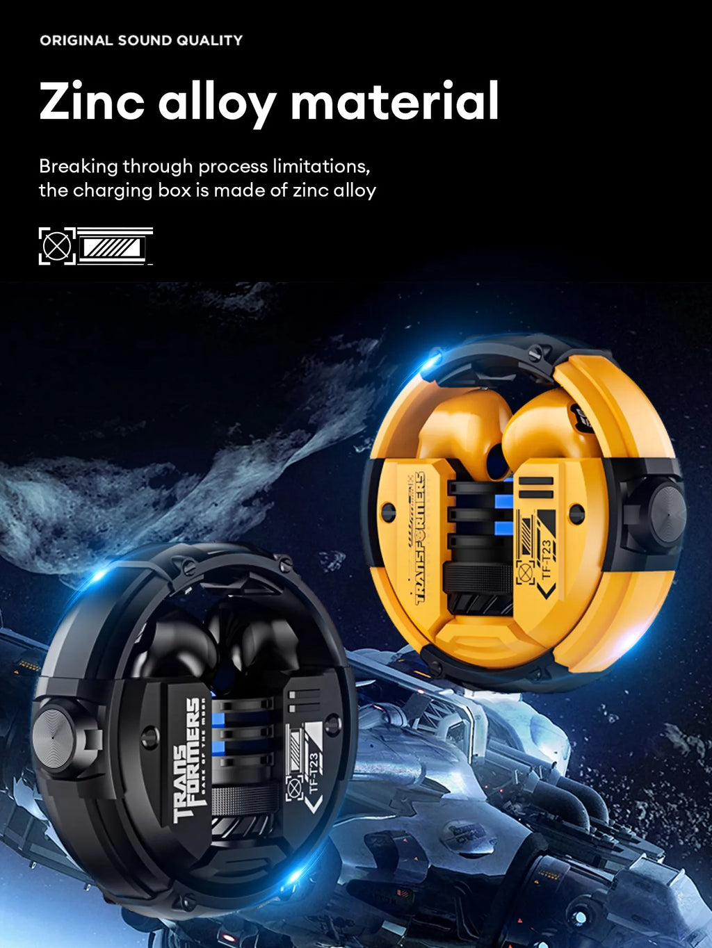 TRANSFORMERS TF-T23 TWS Earbuds — Bluetooth 5.4 Gaming Earphones
