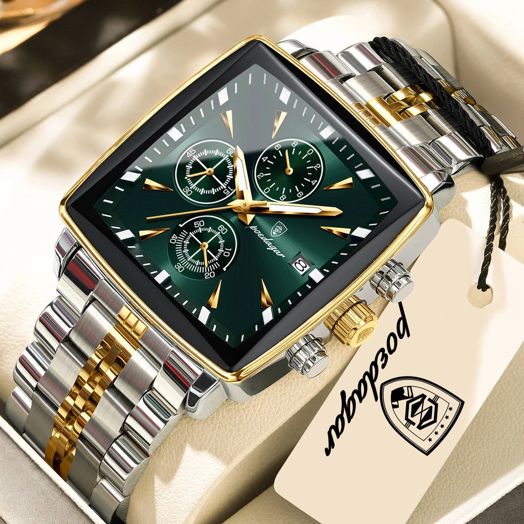 POEDAGAR Top Luxury Business Male Wristwatch Waterproof Luminous Stainless Steel Men Watch Chronograph Date Men's Quartz Watches
