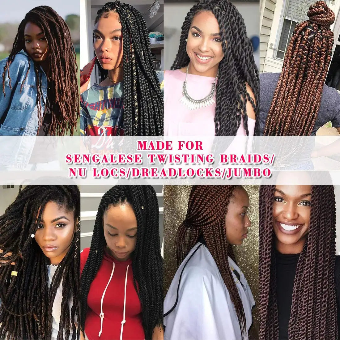 4 6 Wholesale Brazilian Wool Hair Extension For Women Kids African Yaki Synthetic Senegalese Twist Faux Locs Jumbo Braiding Hair
