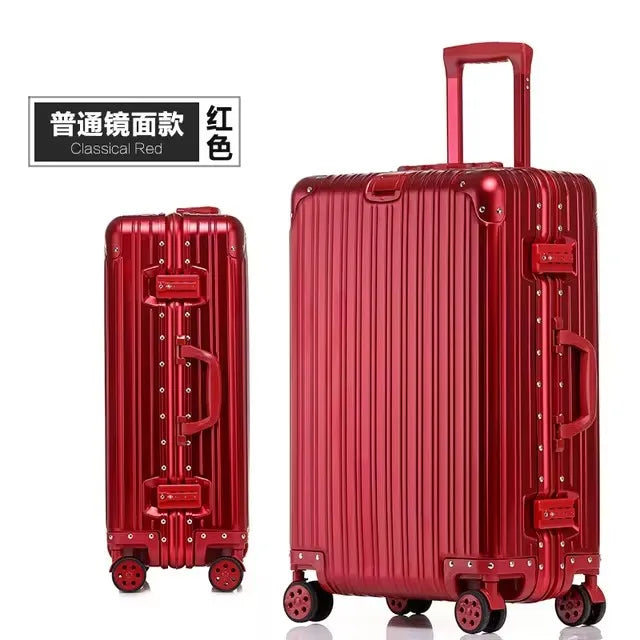 Top Quality Customization 100%  Aluminum-magnesium travel Boarding Rolling Luggage Perfect for Spinner brand Travel Suitcase