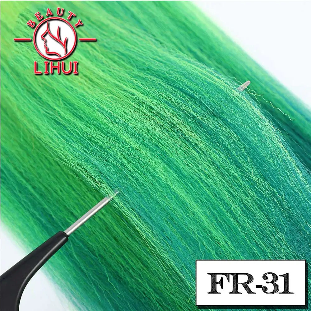 LIHUI Pre-Stretched Jumbo Braids — 26" 90 g Synthetic (Red/Pink, Frosted Colors)