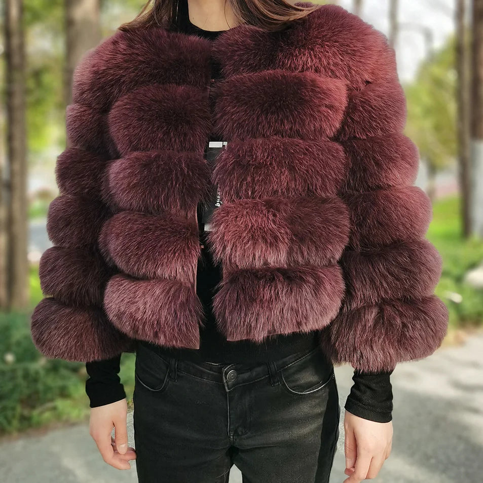 2025 MAOMAOKONG Natural Real Fox Fur Coat Women's Jackets Winter Furry Vest Luxury Beige Khaki Short Leather Female Clothing