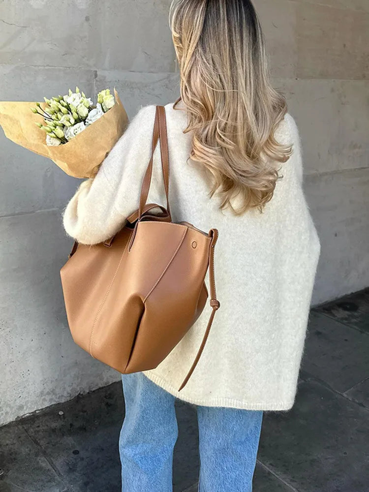 Women’s Oversized Fuzzy Knit Pullover – Solid Color Crewneck Sweater (Cozy “Lazy” Style)