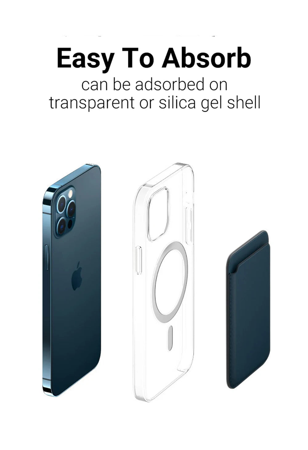 For Apple Magsafe Magnetic Card Holder Case For iPhone 14 13 12 11 Pro Max Mini X XS XR 8 Plus Phone Leather Wallet Bag Cover