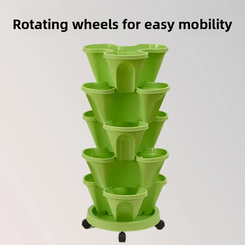 Plastic Flower Pot Multi-Layer Planting Box