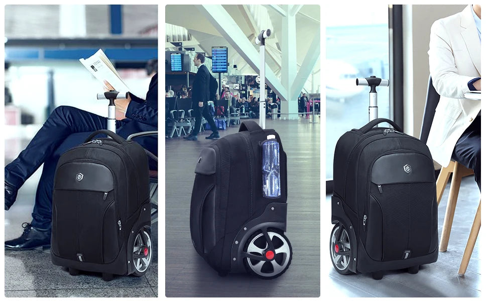 20 inch Rolling Luggage Backpack With Wheels Travel Suitcases Large Capacity Trolley Bags Multifinonal Laptop Carry on Backpack