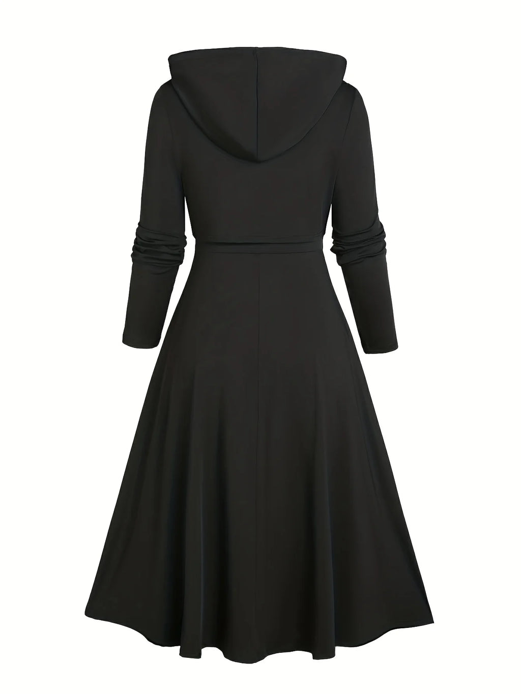 European and American Fashion Plus Size Chain Gothic Trial Dress with Long Sleeve Short-Sleeved Hooded Top Set