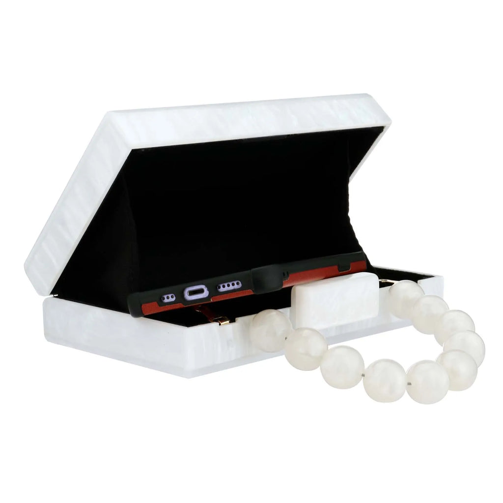 Fashion Acrylic Beading Clutch Handbag For Women Wedding Party Square Shoulder Bag With Chain Ladies Evening Dinner Dress Purses