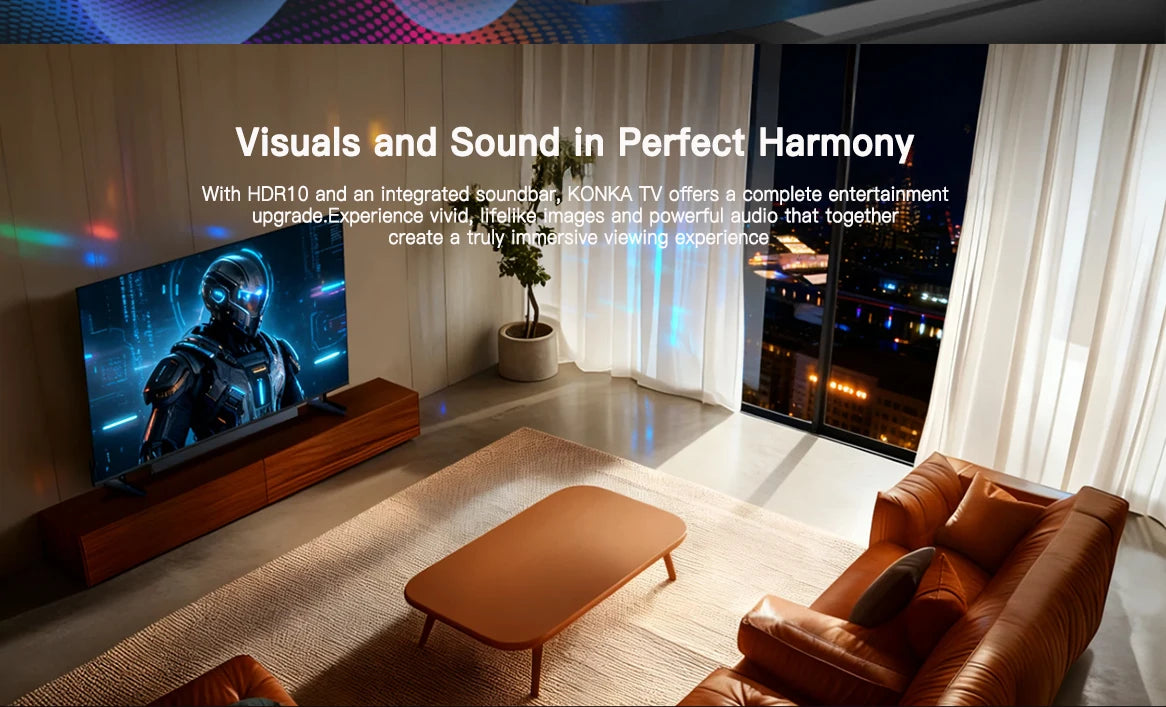 KONKA 32" Smart TV Tizen OS Powered By SAMSUNG Built-in 30W Soundbar HDR10 V-Max Display Theater Audio Dynamic Sound 1Y Warranty