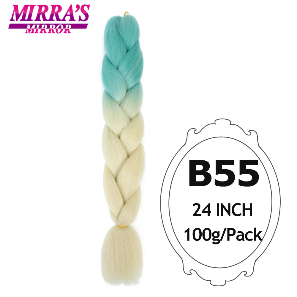 Colorful Jumbo Braiding Hair Extensions For Box Braids Synthetic Hair for Afro Braids Ombre Jumbo Braid Hair DIY Crochet Braid