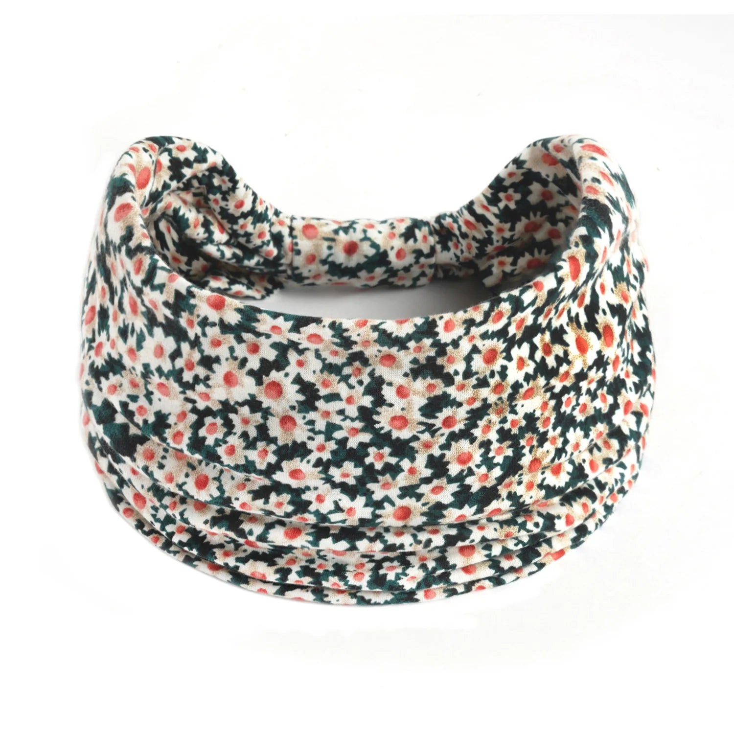 Boho Wide Knot Floral Cotton Headband | Stretch Turban Hair Scarf for Women
