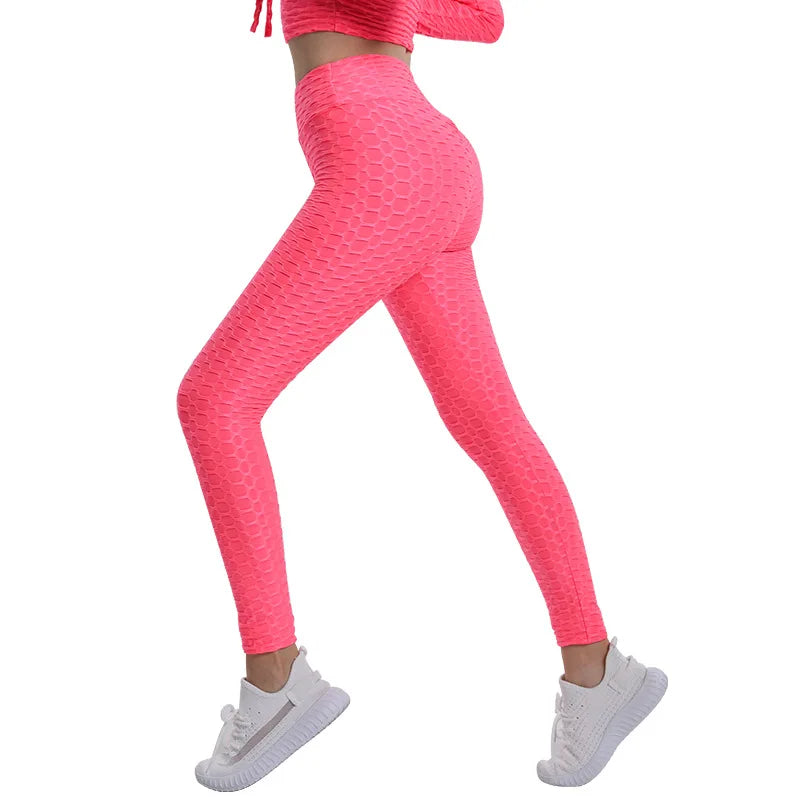 RWRK Jacquard Peach-Lift Leggings — Seamless High-Waist, Anti-Cellulite Yoga Pants