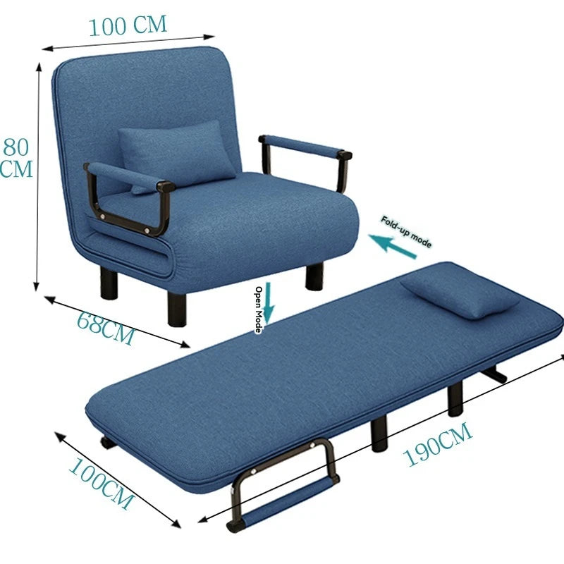 Modern folding sofa bed apartment small apartment simple single and double folding sofa with armrest
