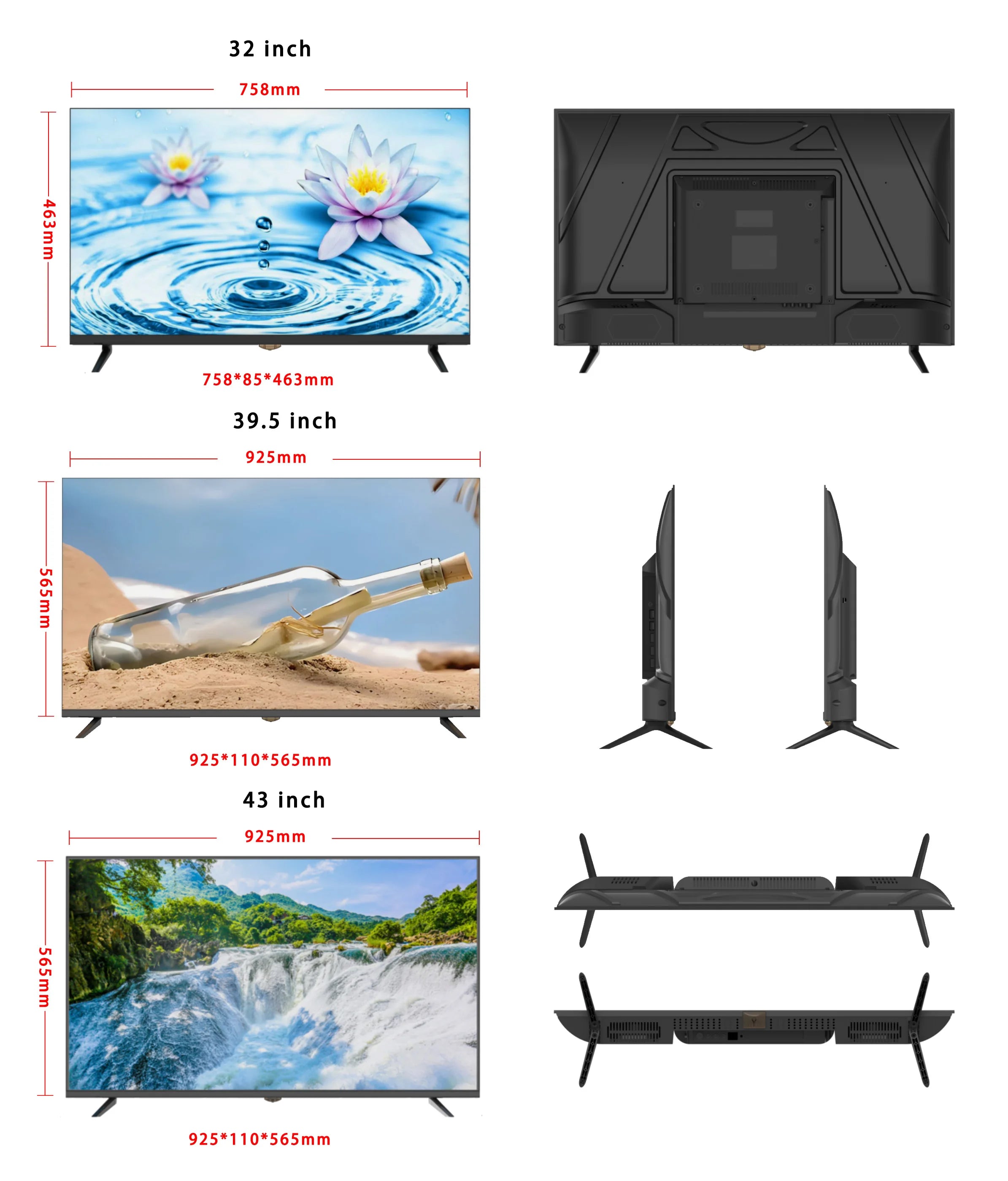 LED Smart TV with WiFi & for Bluetooth 4K UHD Frameless TV Available in Sizes 32inch and Larger for Hotels