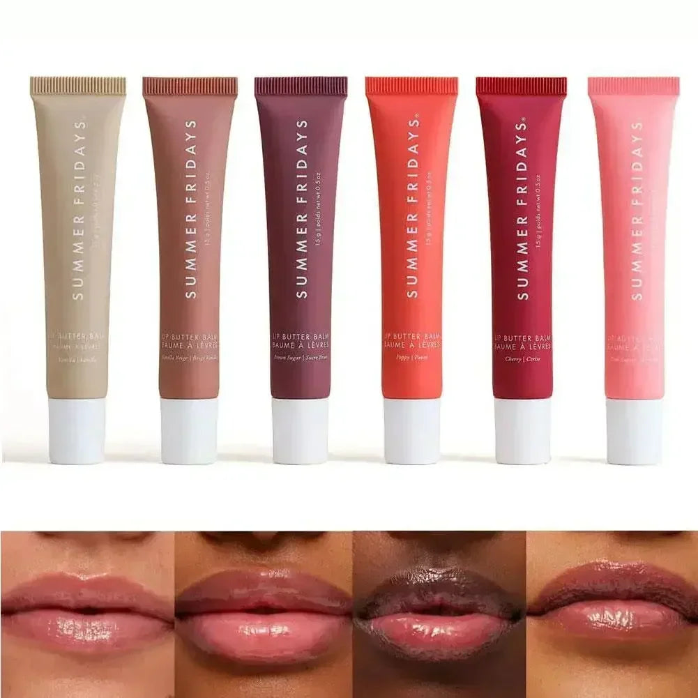 Summer Fridays Lip Balm Gloss — Moisturizing Mirror-Shine Lip Oil (Vanilla • Pink Sugar • Coffee Cake • Clear)