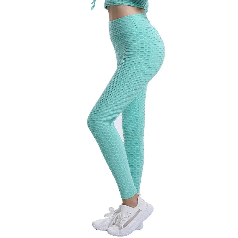 RWRK Jacquard Peach-Lift Leggings — Seamless High-Waist, Anti-Cellulite Yoga Pants
