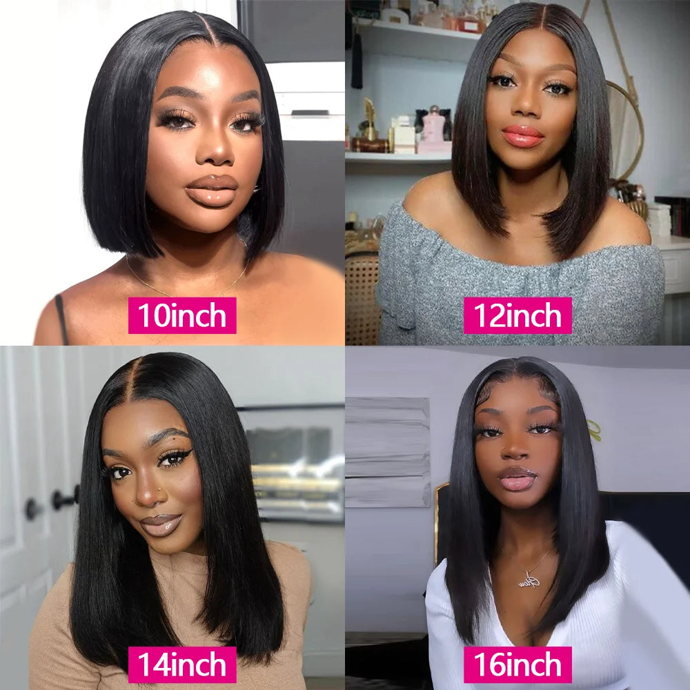 ALIANNÁ Glueless Human Hair Bob Wig — Ready-to-Wear, Pre-Cut 4×4 Transparent Lace (Remy Peruvian)