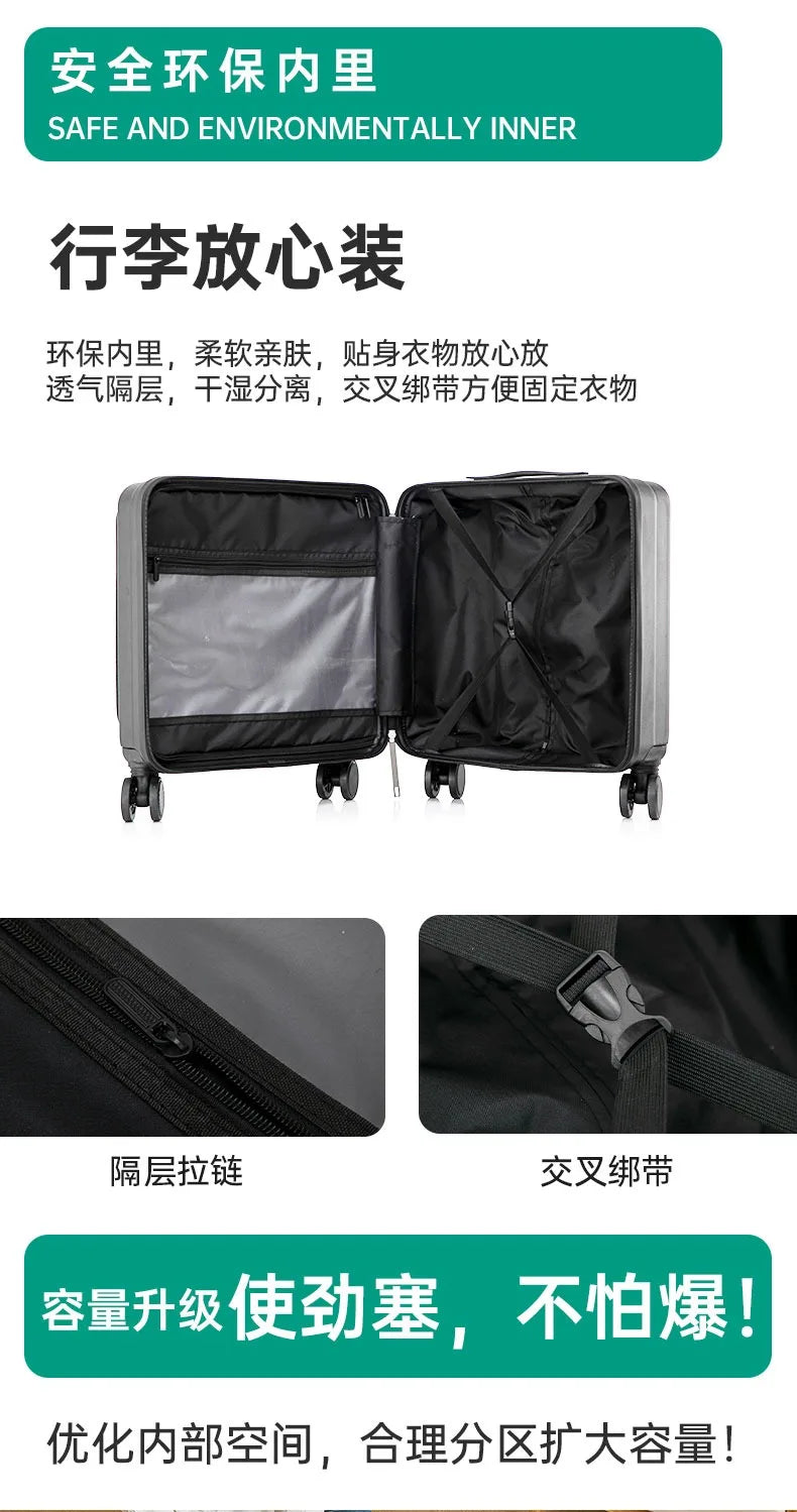 Luggage female small 18 inches suitcase swivel wheels male student durable sturdy thick password travel case