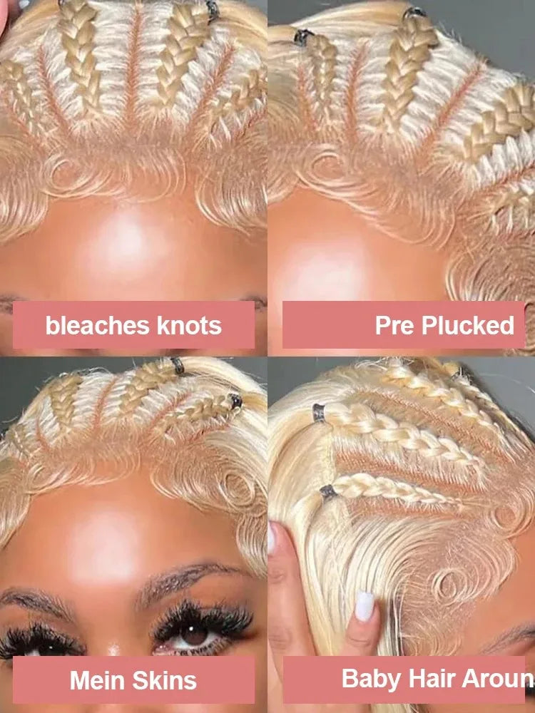 Brazilian 613 HD Lace Frontal Wig Transparent 13x6 Human Hair Wigs 30 38Inch Honey Blonde Colored Body Wave Lace Wig 220 Density
