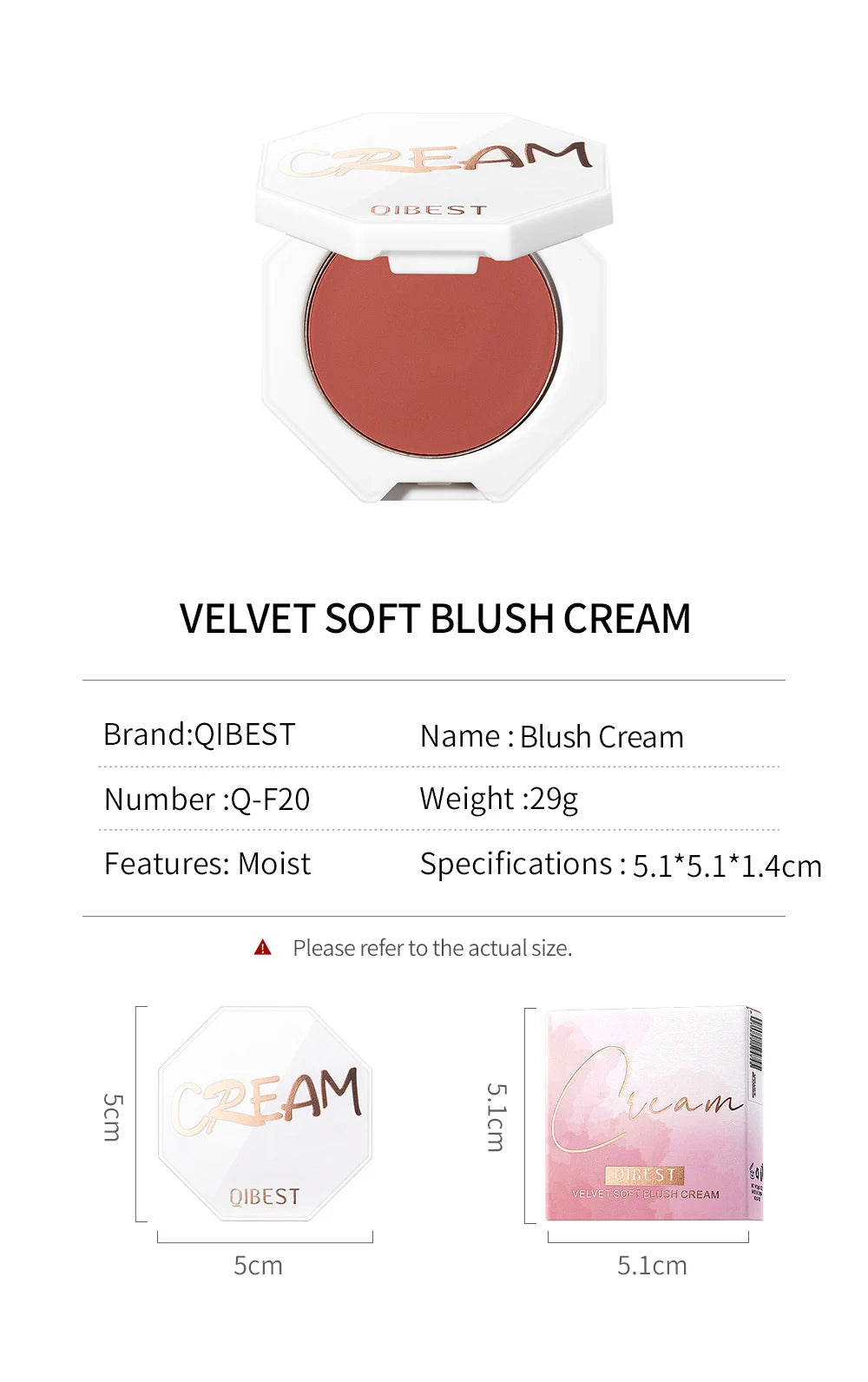 QIBEST Matte Blush Rouge Palette — Long-Lasting Natural Glow