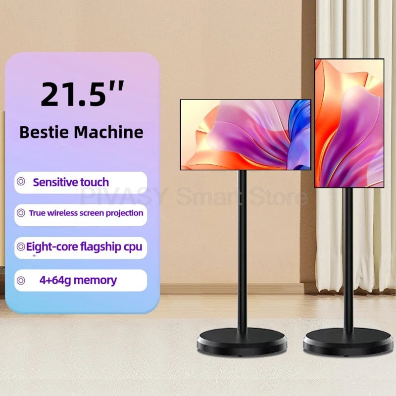 Popular 21.5 Inch Smart Display Touch Screen Android 12 Portable Smart Tv Indoor Conference Mobile Monitor for Gym Gaming Live