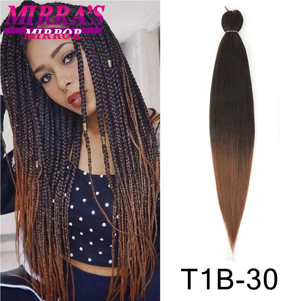 Soft Synthetic Braiding Hair for Kids Short Jumbo Braids Hair 12/16/20/26/30 Inch Pre Stretched Yaki Straight Hair Extensions