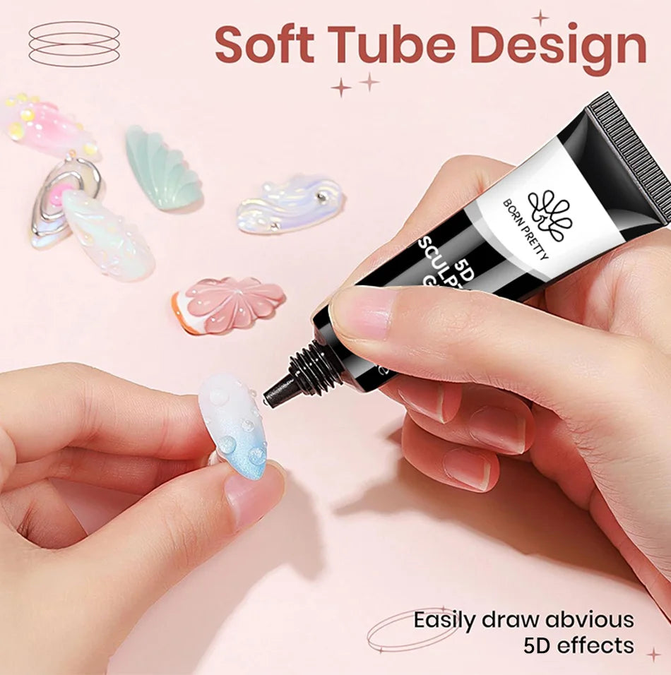 BORN PRETTY 5D Sculpting Nail Gel (8ml) – Emboss & Carve 3D Designs