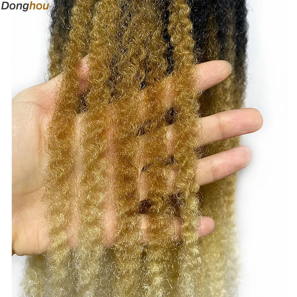 DONGHOU Marley Twist Braiding Hair — 18" Synthetic Afro Twist for Faux Locs & Crochet (1–6 Packs)