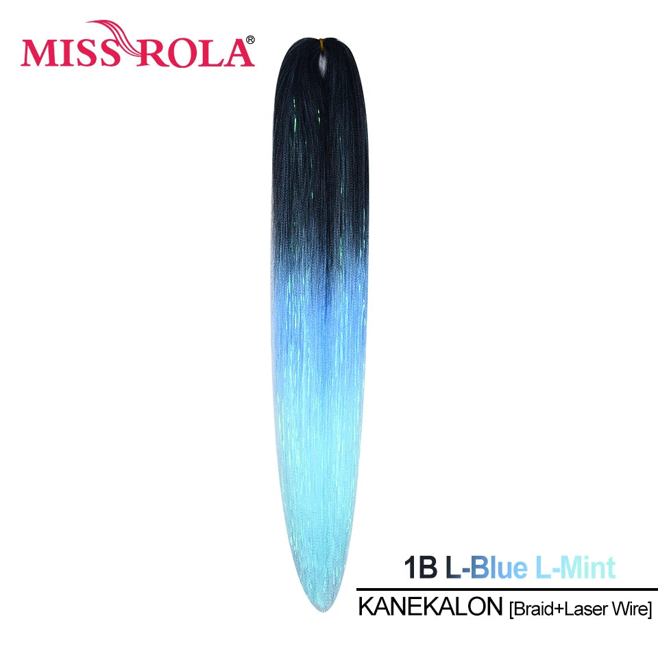 Miss Rola Synthetic 22 Inch 60G Kanekalon Hair Tinsel Wire Jumbo Braid Yaki Straight Hair Extension Twist Braid Bulk Wholesale