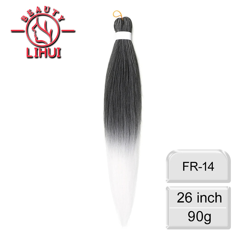 LIHUI Pre-Stretched Jumbo Braids — 26" 90 g Synthetic (Red/Pink, Frosted Colors)