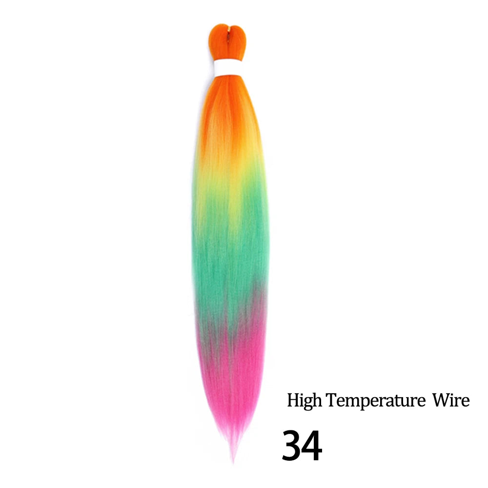 Chorliss Pre-Stretched Jumbo Braids — 24"/26" Synthetic Yaki Ombre (80–90 g, 105 Colors)