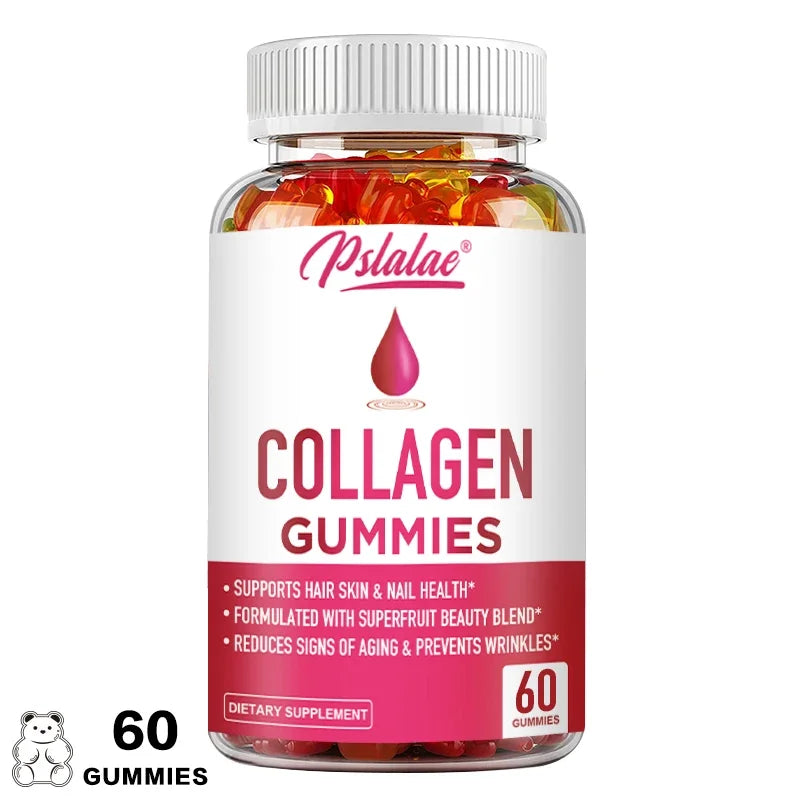 slalae Collagen Gummies – Type I & III for Skin, Hair, Nails & Joint Support | Antioxidant Wellness, Non-GMO (30/60/100 Gummies)
