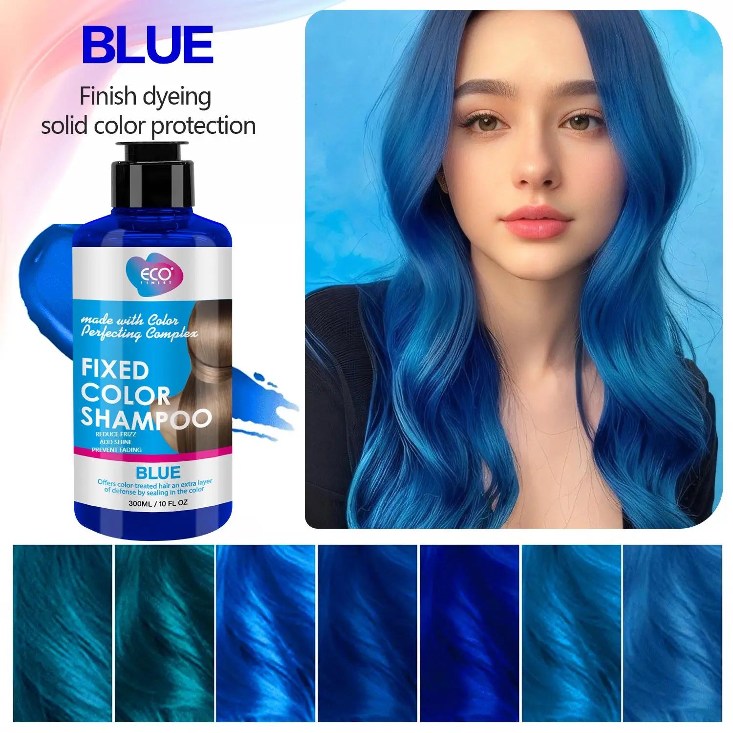 300ml Blue Color Locking Shampoo for Holiday And Role-playing Suitable for Intense Color Care Hair Cleansing Product