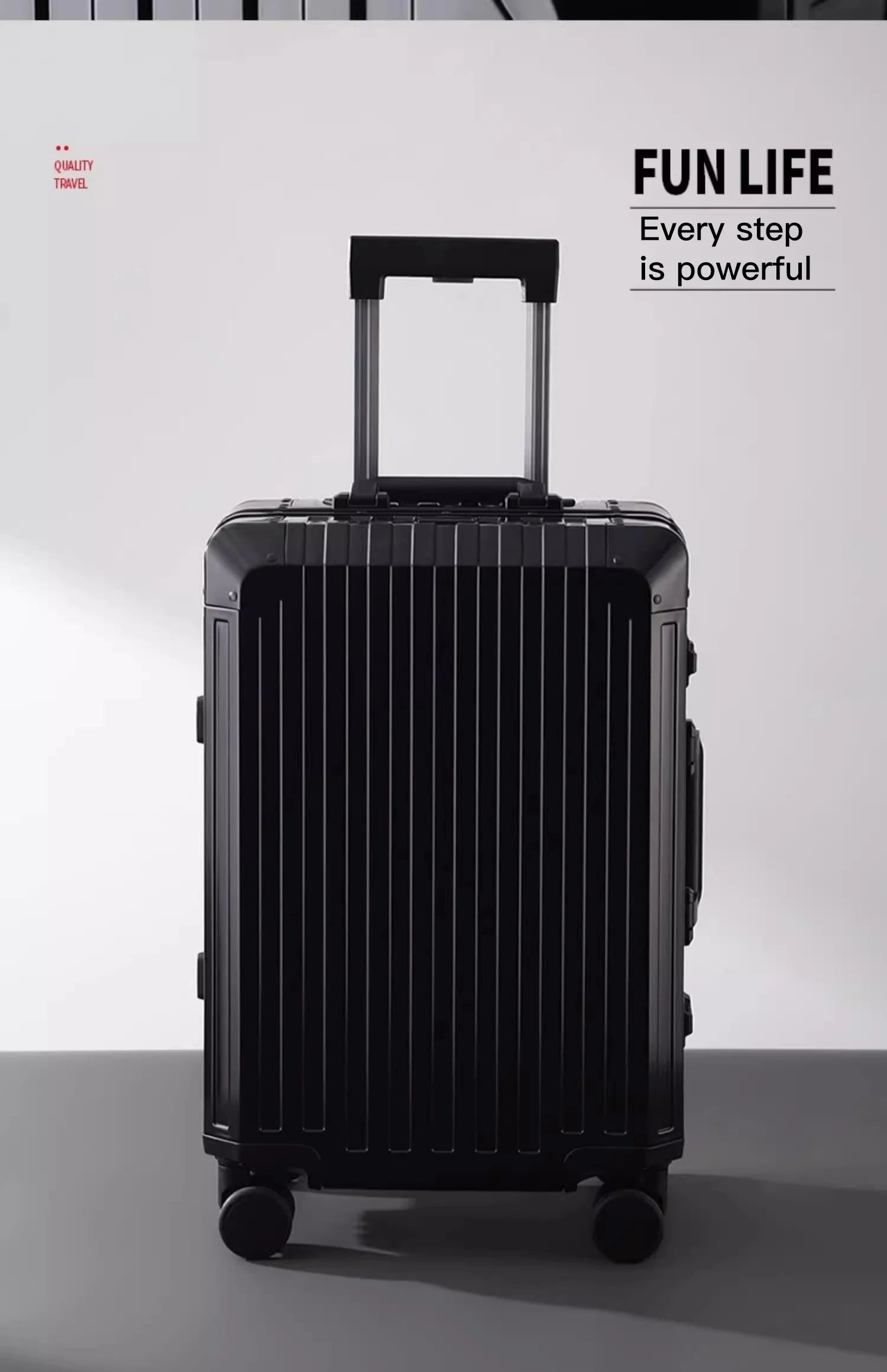 20"24"28" Inch Aluminum Trolley Suitcase Waterproof Metallic Cabin Luggage Trolly Bag With Wheels