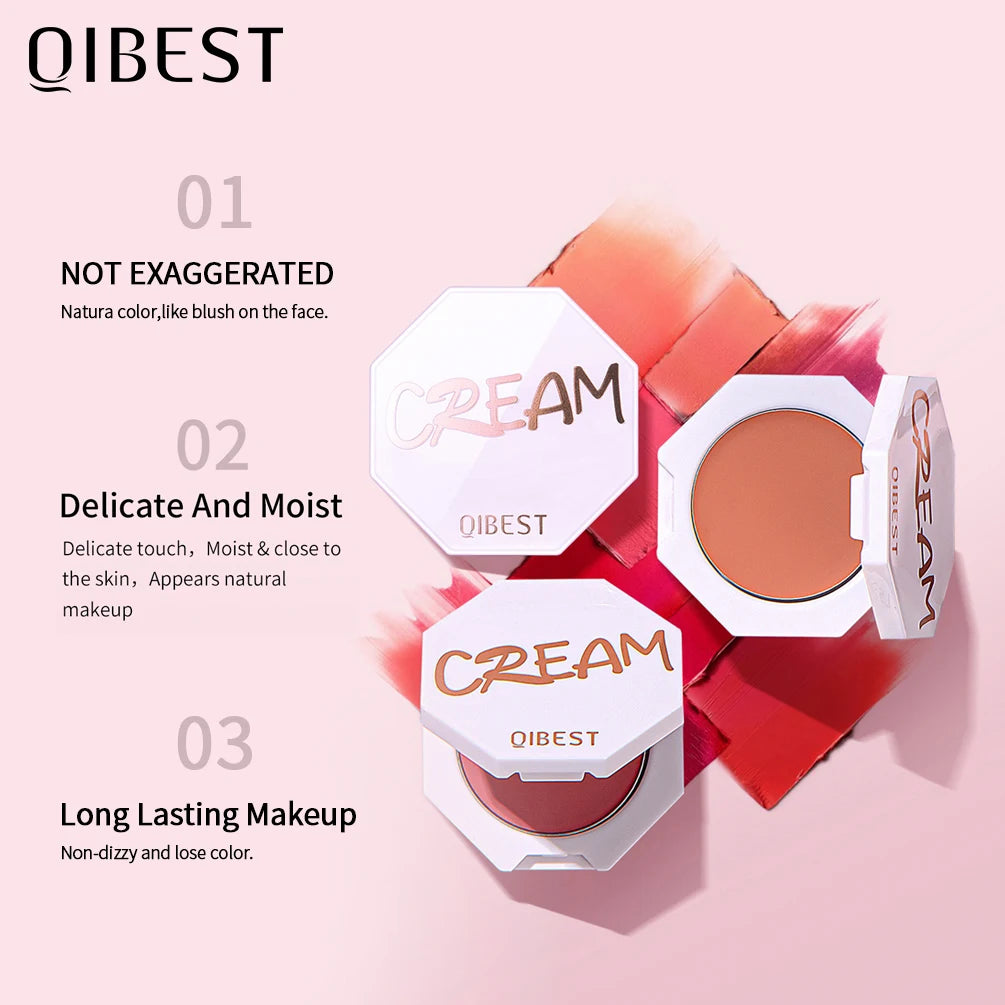 QIBEST Matte Blush Rouge Palette — Long-Lasting Natural Glow