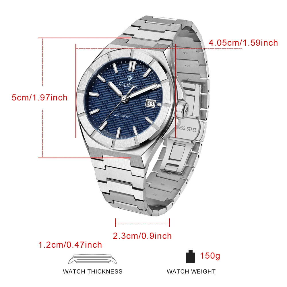 CADISEN 2026 Mens Watches Luxury Automatic Mechanical Watch For Men Japan MIYOTA 8215 Stainless Steel Sapphire Glass WristWatch