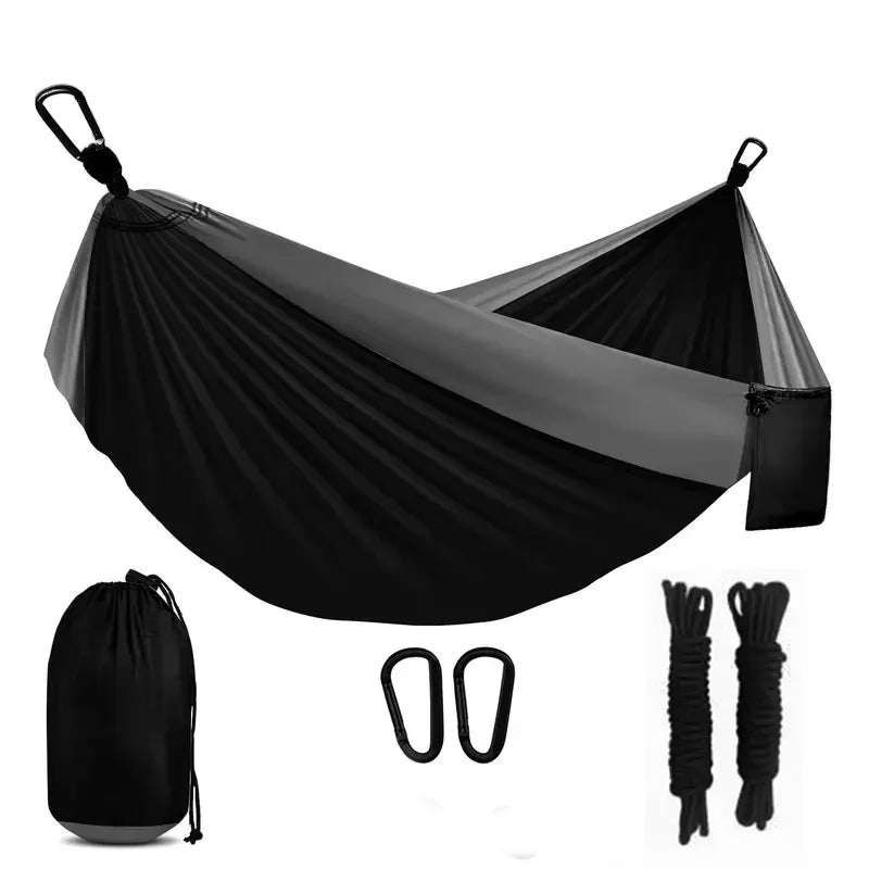 Camping Hammock Portable Parachute Nylon Hanging Bed with 2 Tree Straps Suitable for Backpacking Beach Courtyard and Terrace