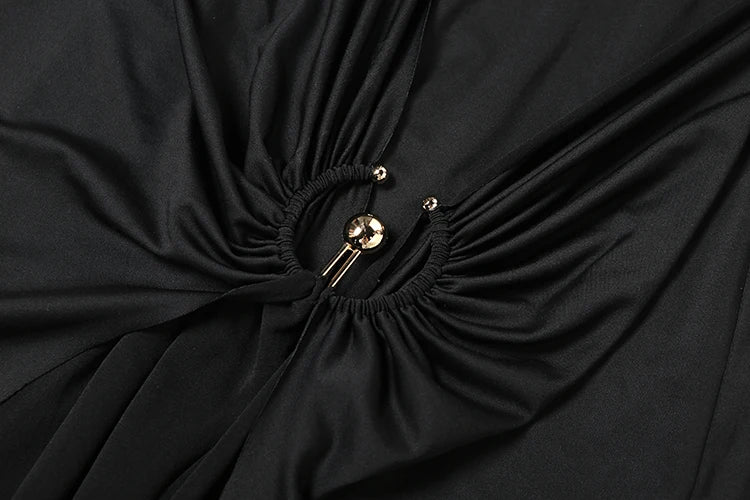 Weird Puss Ruched Elegant Maxi Dress Women Daily Casual Fashion Skinny Full Sleeve Solid Gown Midnight Prom Party Long Bodycon