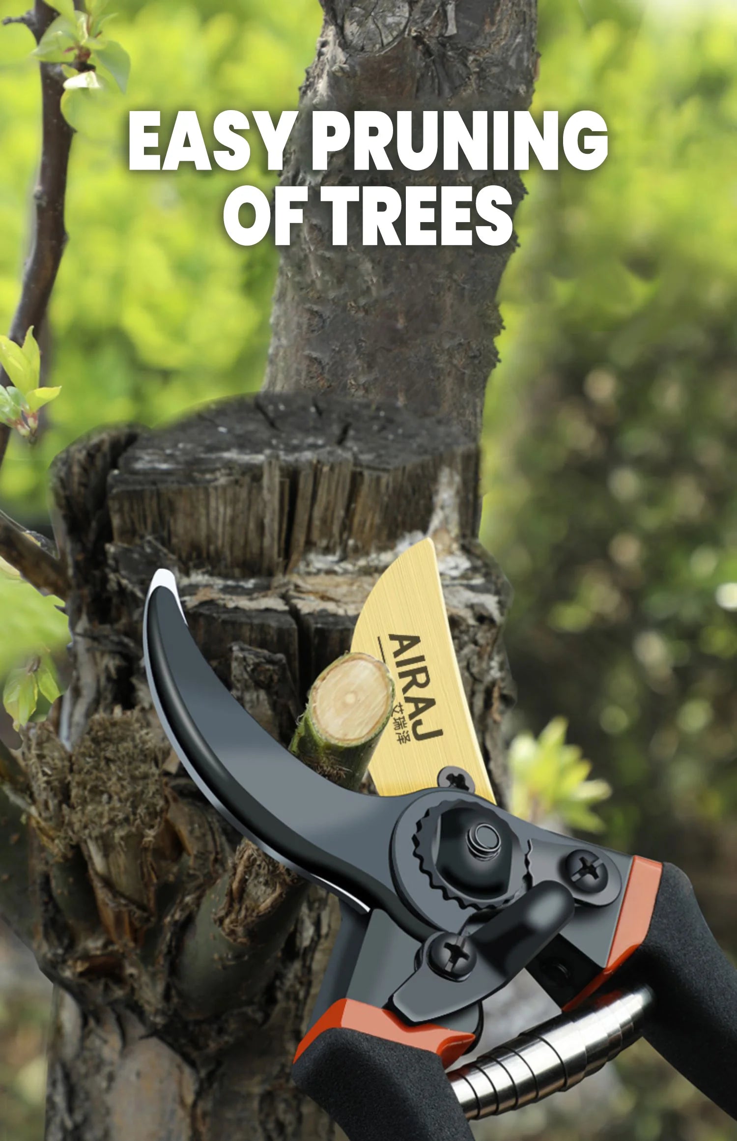 AIRAJ Bypass Pruning Shears – Heavy-Duty Ultra-Sharp Hand Pruners