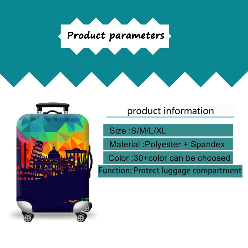 Hot Thick Elastic World Luggage Protective Cover Zipper Suit for 18-32 Inch Bag Suitcase Covers Trolley Cover Travel Accessories