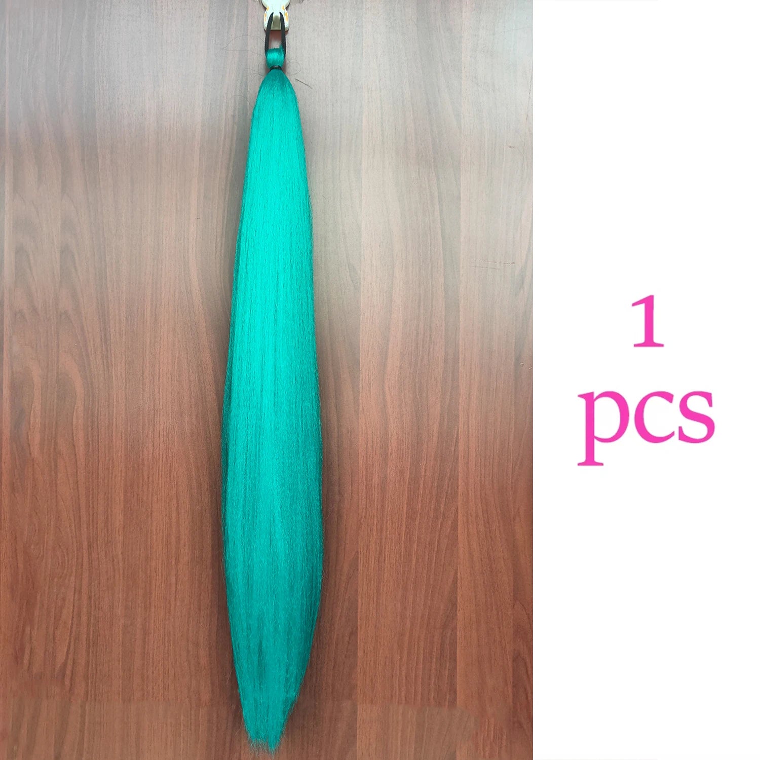 Synthetic Colorful Ponytail Extension 2Pcs Long Straight DIY Braided Pony Tail Hairpiece with Rubber Band Women Hair Accessories