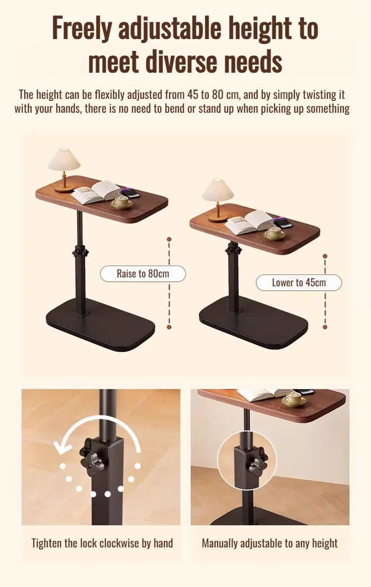 Liftable coffee table living room sofa side table rotating foldable desktop home bedside storage adjustable height shelf