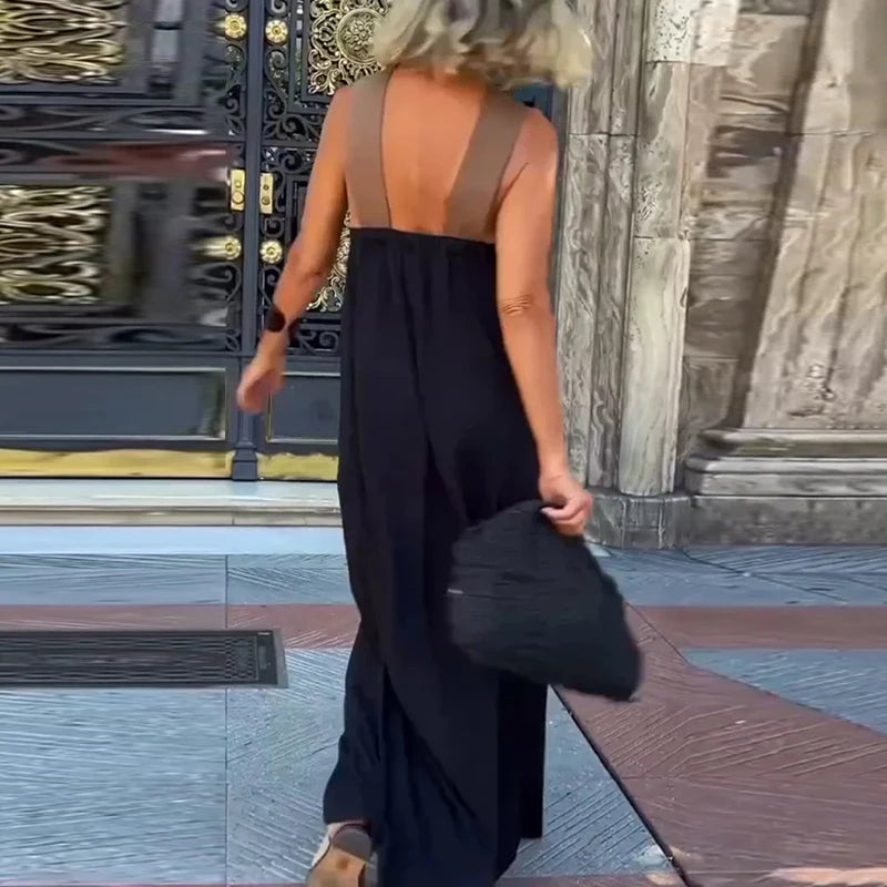 Vestido Sexy Cross Halter Sling Long Dress Women Spring Off Shoulder Hollow Party Dress Summer Sleeveless Backless Holiday Dress