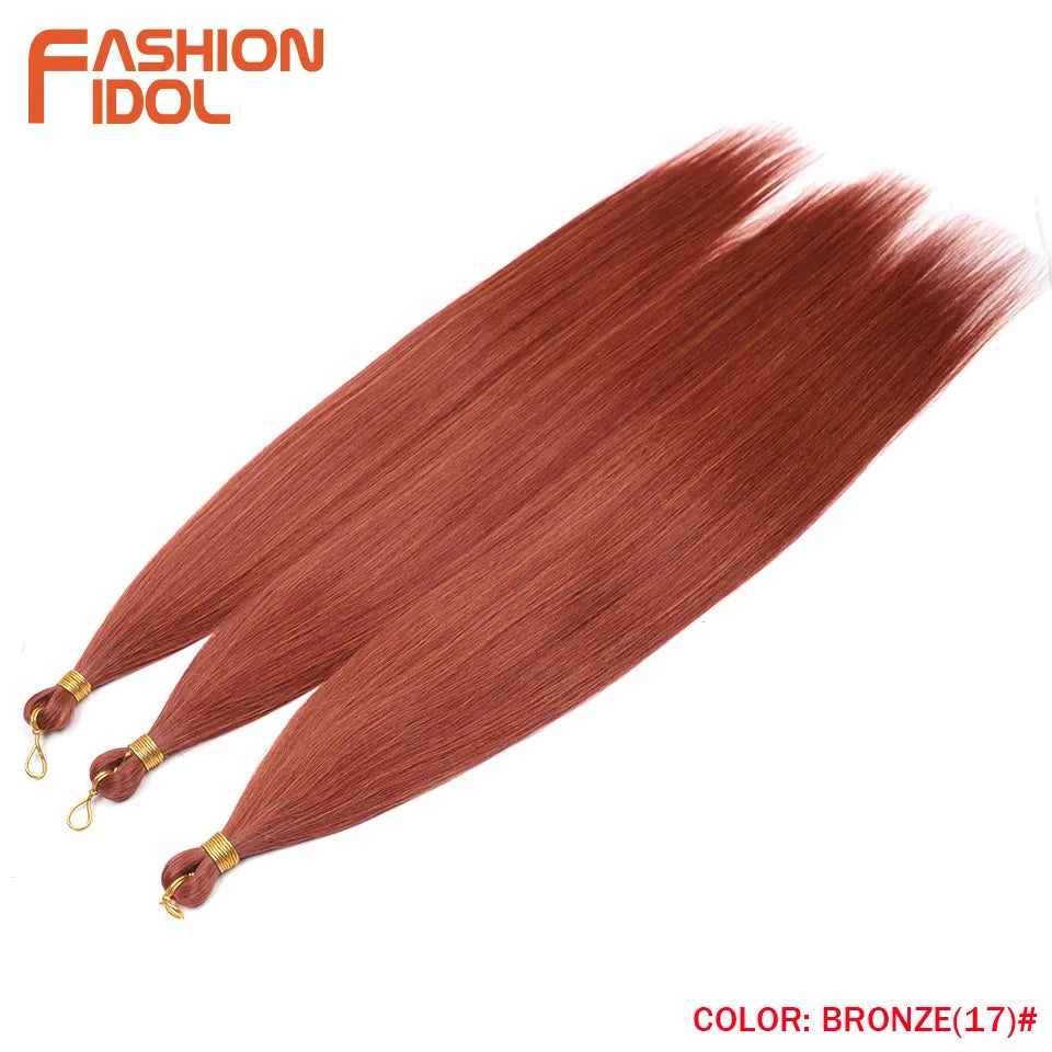 Ariel Straight Hair Bundles Crochet Braids Hair Synthetic 28 Inch 3PCS Braiding Hair Ombre Blonde Yaki Crochet Hair Extensions